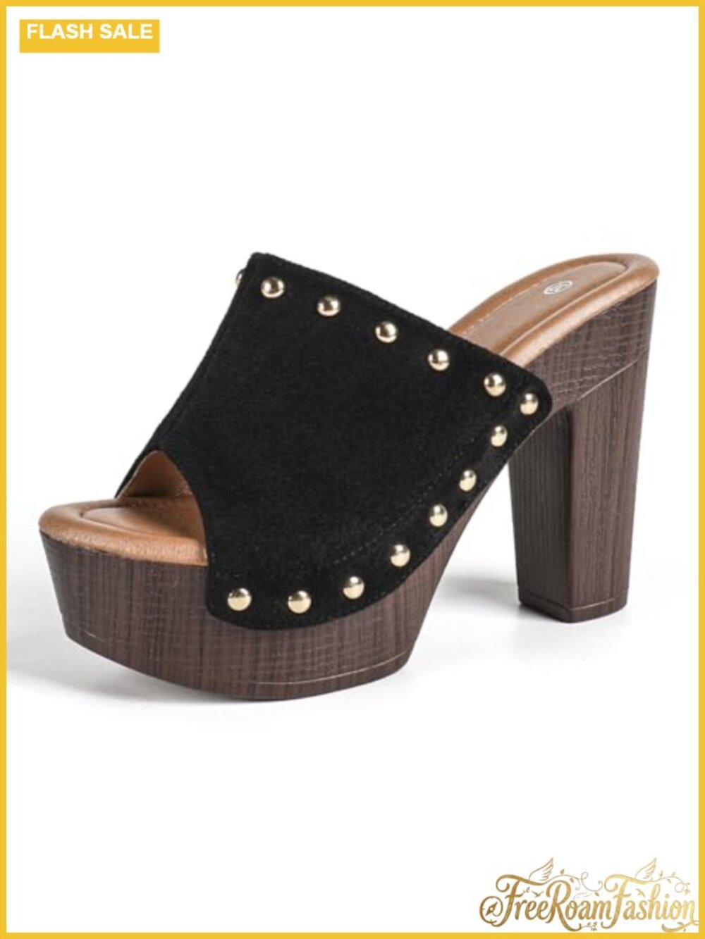 Womens Platform Heeled Sandals Peep Toe Slip On Chunky High Heels
